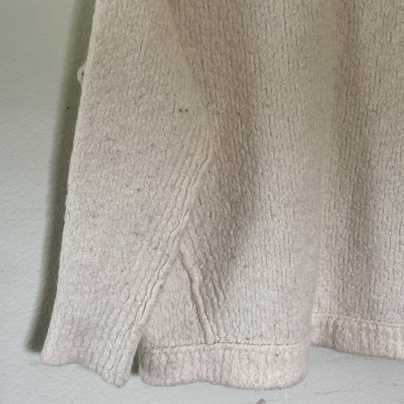 Free People Ivory Lofty Boucle Slouchy Alpaca Blend Sweater Women’s M - Picture 8 of 12